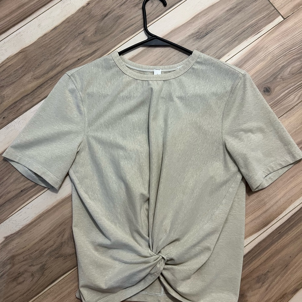 lululemon athletica Beige Short Sleeve Twist Top